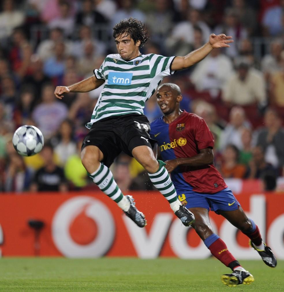 Abel Ferreira, pelo Sporting, contra o Barcelona de Eto'o em 2008