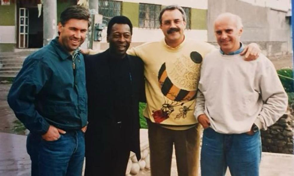 Carlo Ancelotti, Pelé, Alessandro Pica e Arrigo Sacchi em Guayaquil