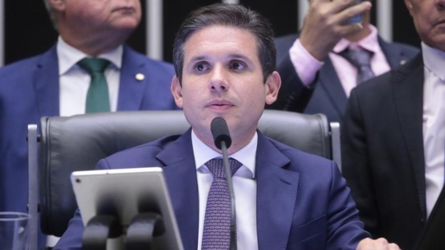 O presidente da Câmara, Hugo Motta, durante sessão da Câmara.
