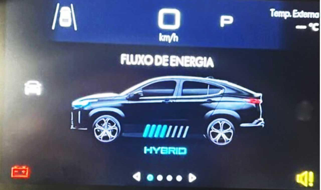 Cluster do Fiat Fastback híbrido