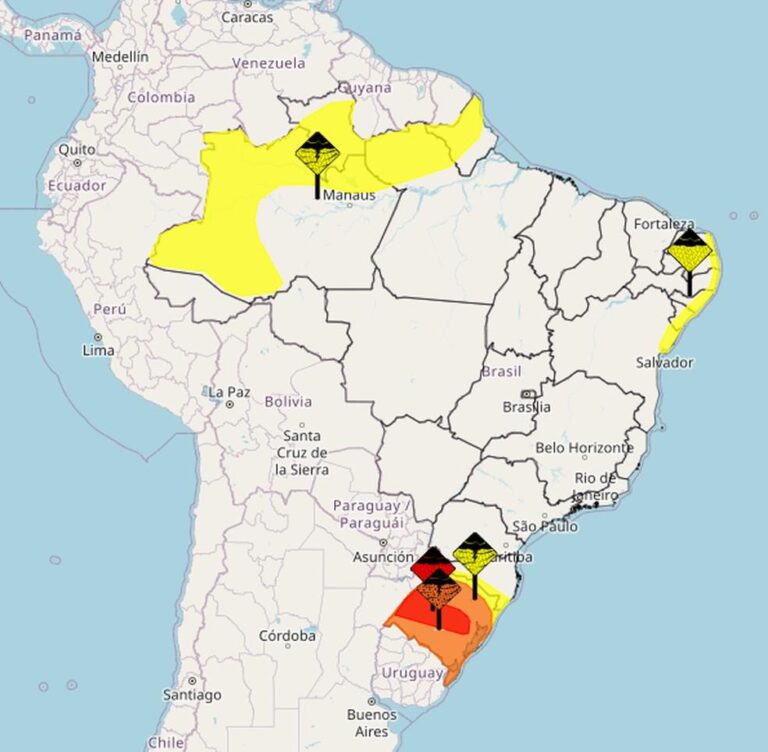Rio Grande do Sul em Alerta Máximo: Temporais e Chuva Intensa Continuam