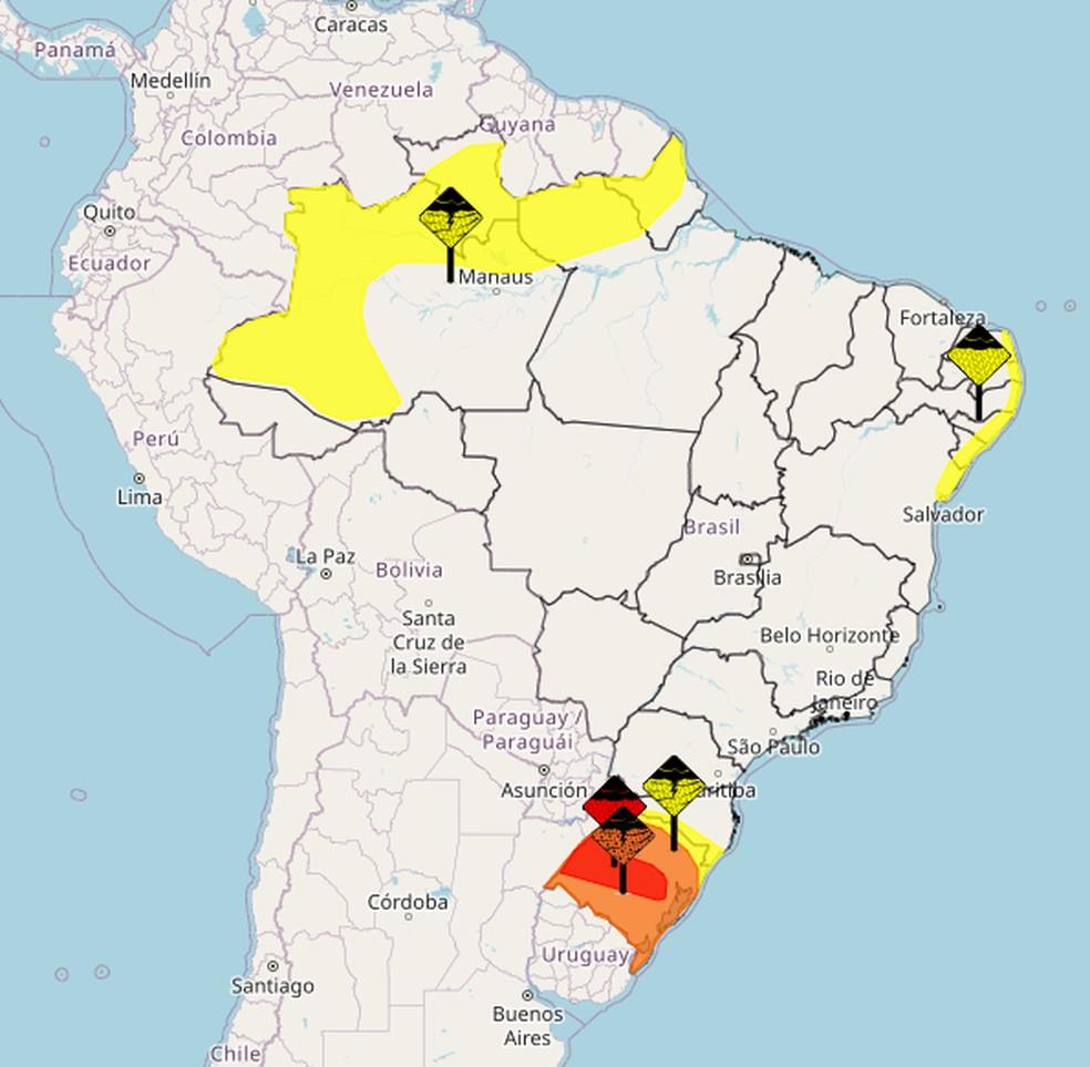Alertas do Inmet para esta quarta-feira (18/06)