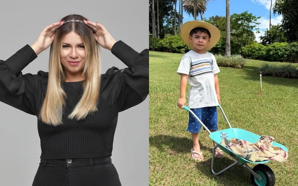 Marília Mendonça e seu filho Léo, de 5 anos