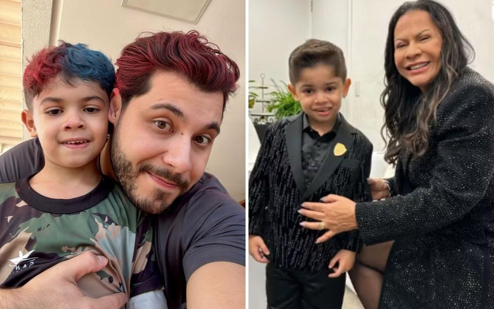 Murilo Huff e Ruth Moreira com o pequeno Leo, de 5 anos