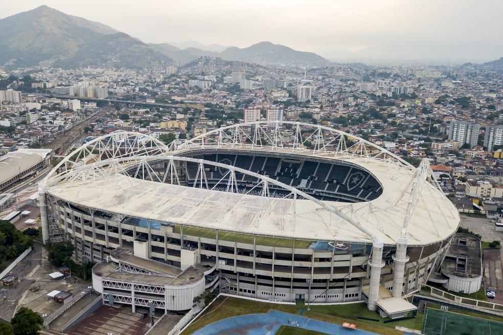Vista aérea do Estádio Nilton Santos, do Botafogo