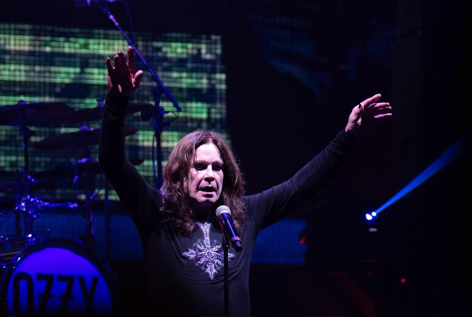 O cantor Ozzy Osbourne, em apresentação no Rio de Janeiro, em 2018.