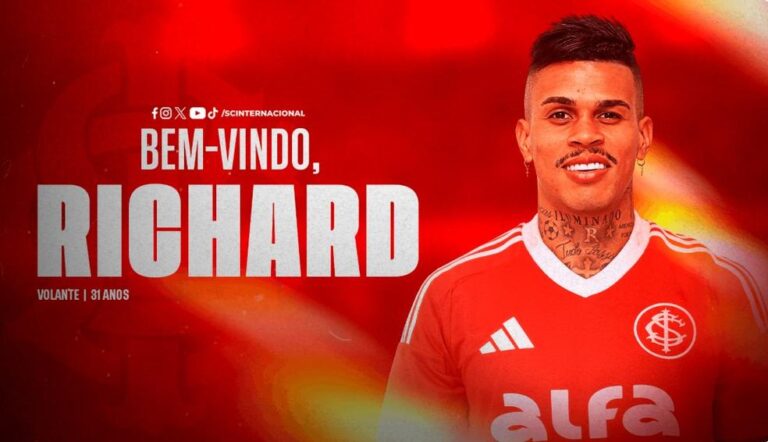 Richard é o novo reforço do Internacional e já se apresenta em Porto Alegre