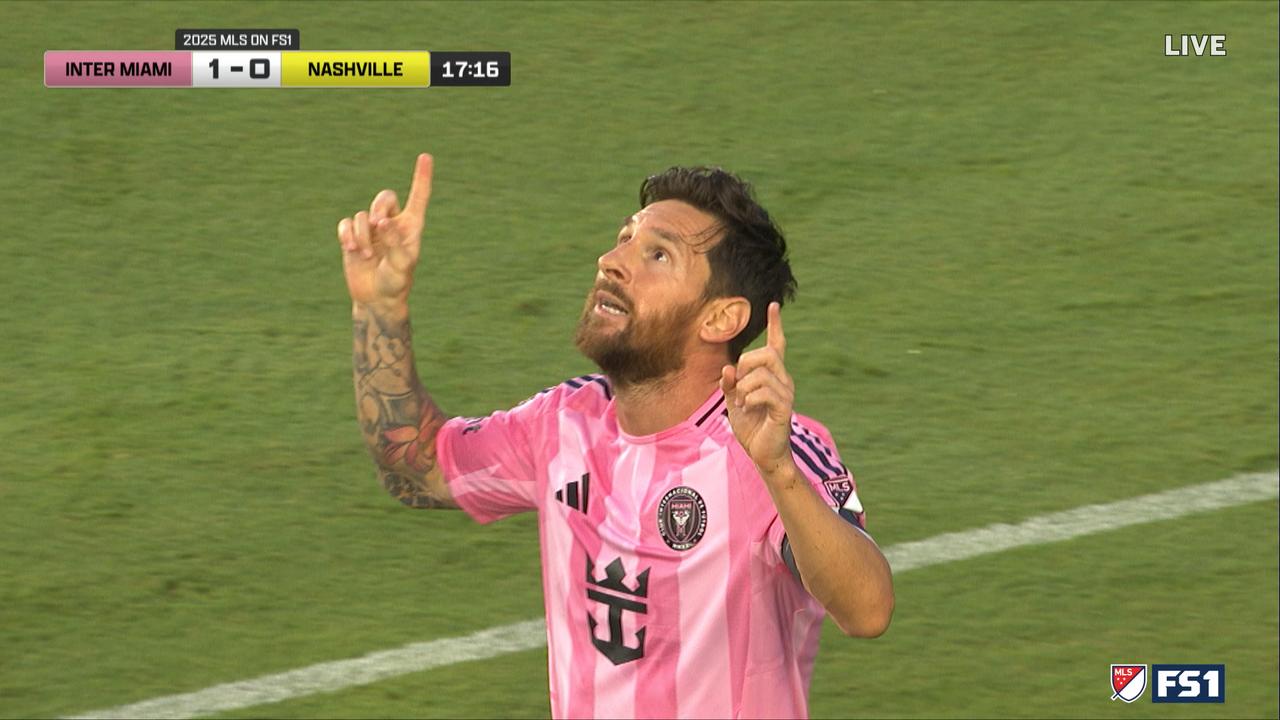 Lionel Messi scores on free kick to put Inter Miami on board vs. Nashville.