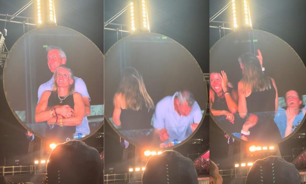 Casal tem reação inusitada em show do Coldplay