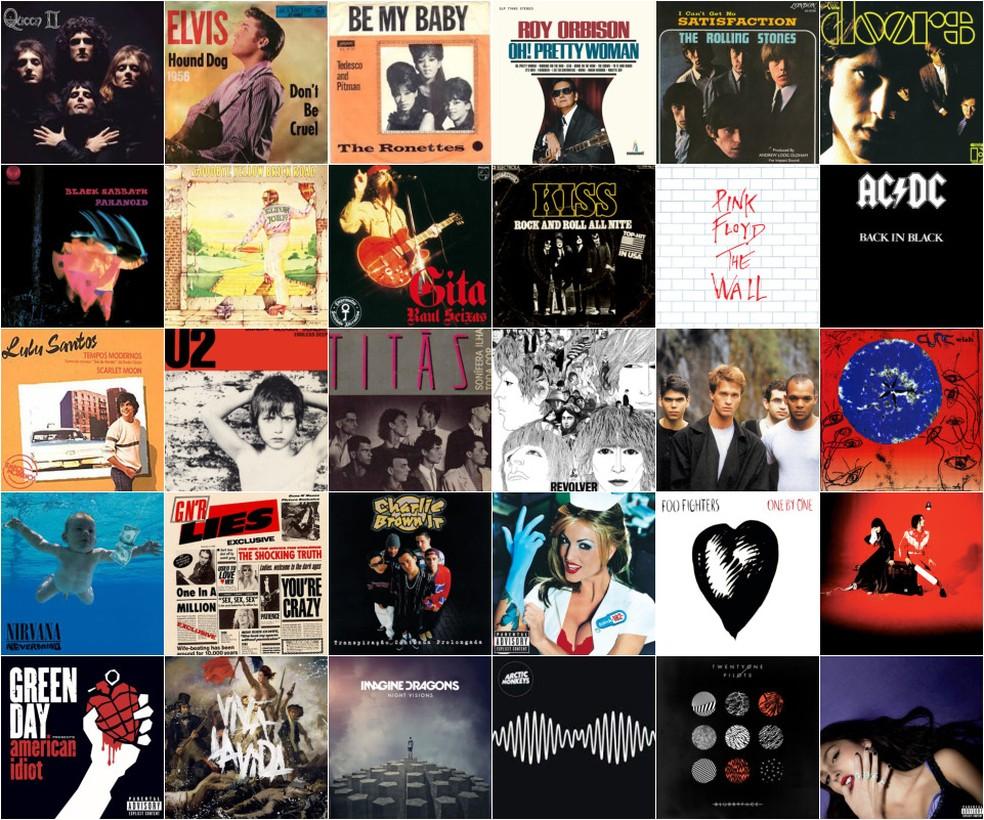 Capa de discos clássicos do rock