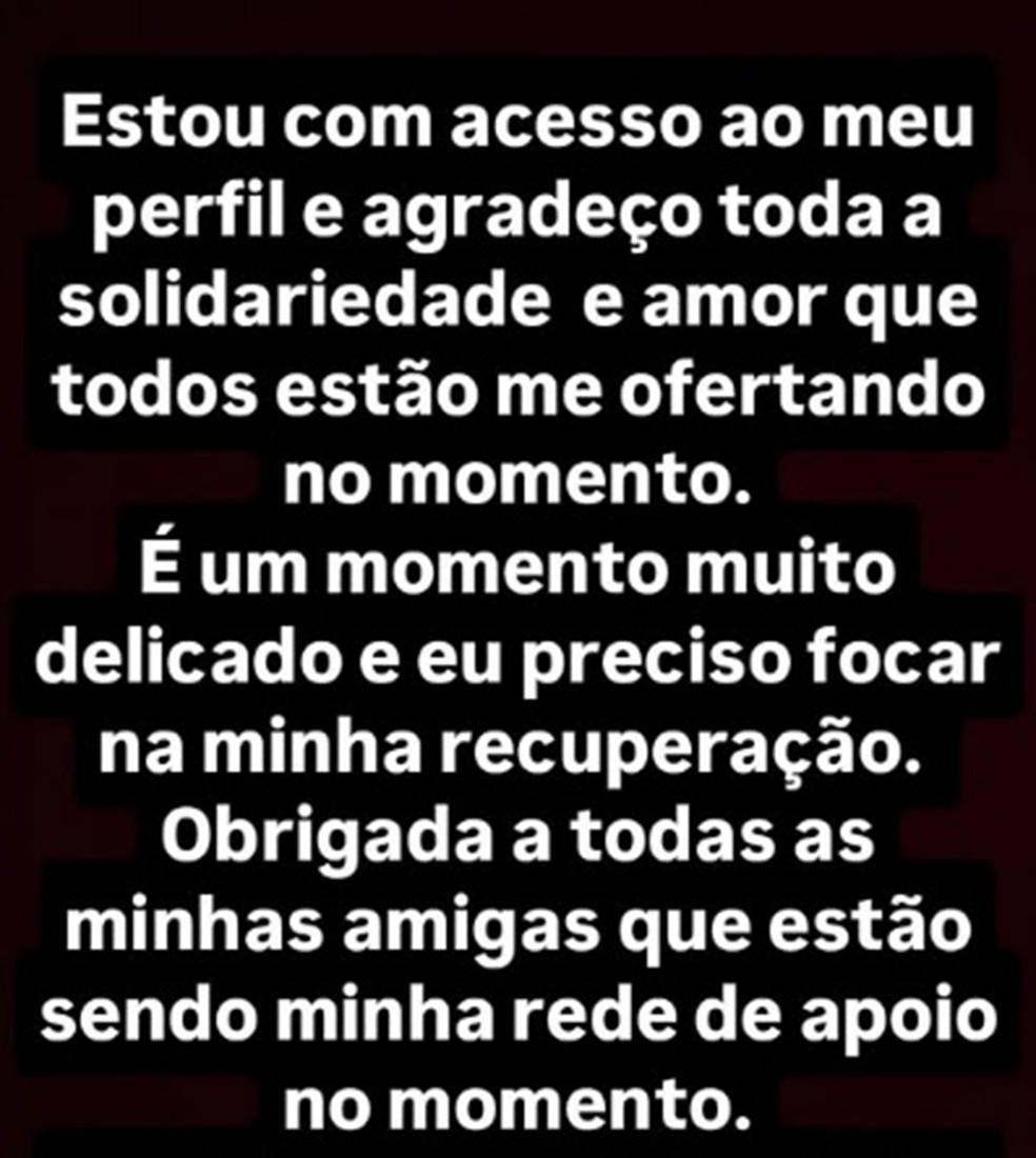 Vítima se pronunciou nas redes sociais