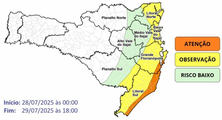 Santa Catarina em Alerta Vermelho: Ciclone Extratropical e Ondas de Até 6 Metros