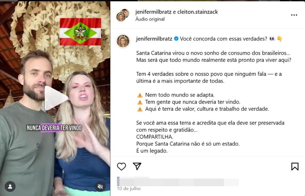 Casal de influenciadores listou verdades para morar em SC