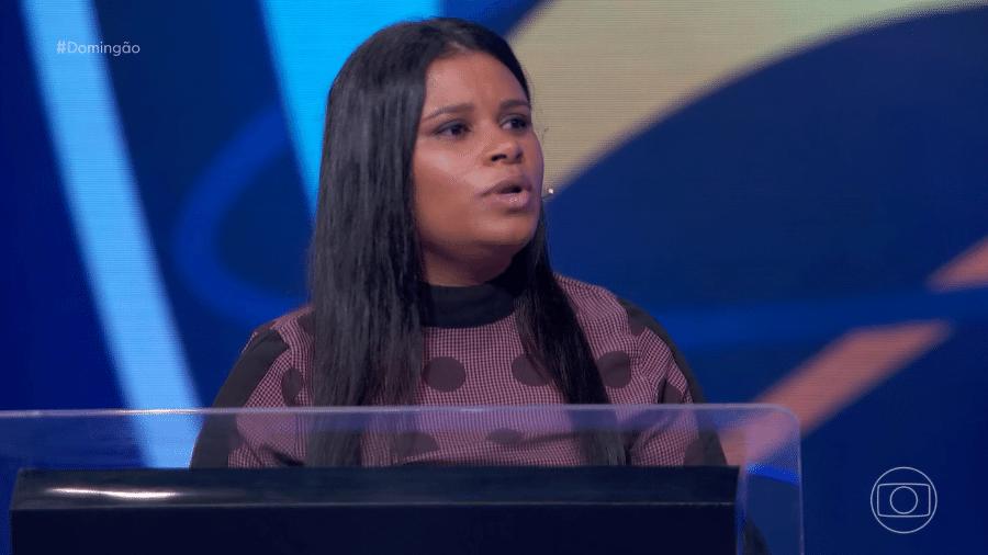Eliza Feitosa, participante do Quem quer ser um milionário, no programa do Luciano Huck