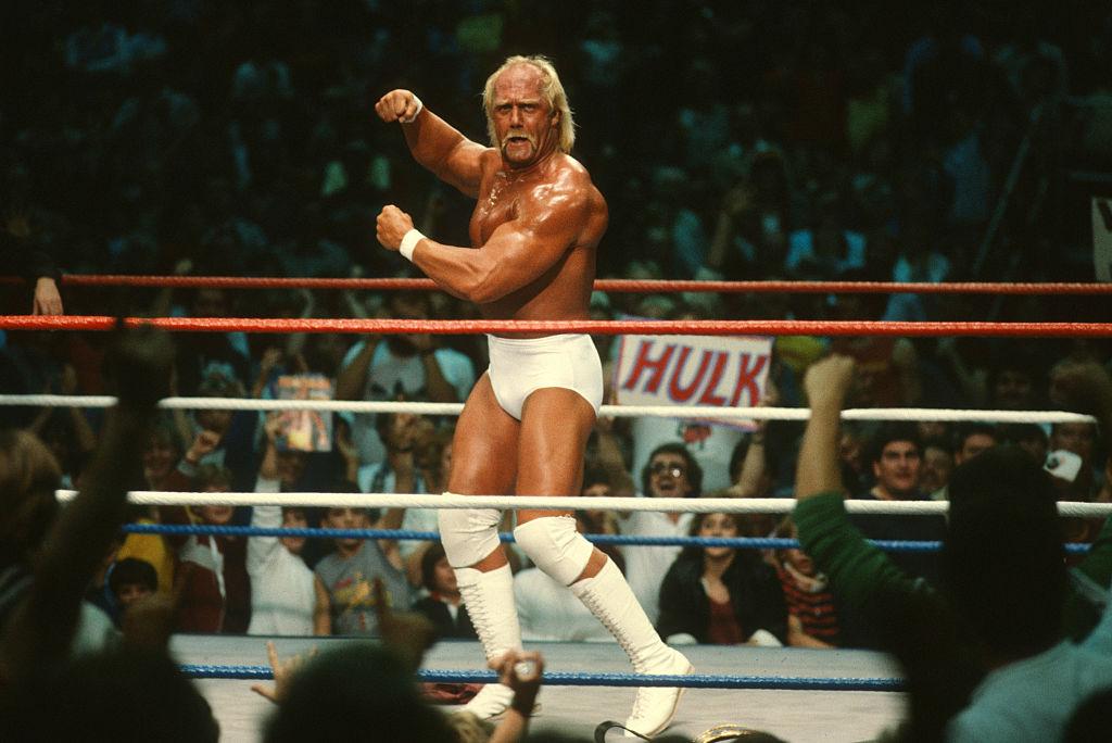 Hulk Hogan no ringue durante uma luta da WWF