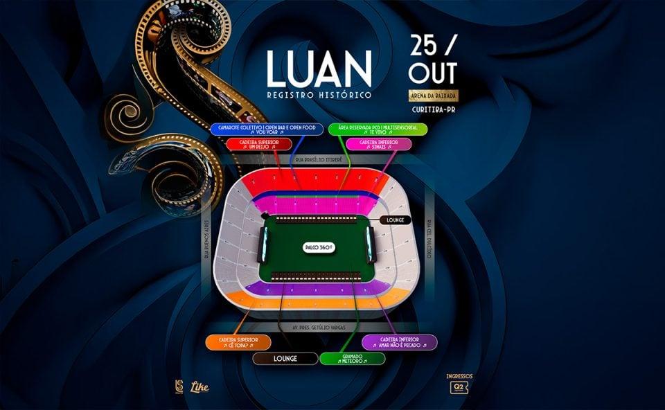 Mapa da Arena da Baixada para a gravação do DVD de Luan Santana