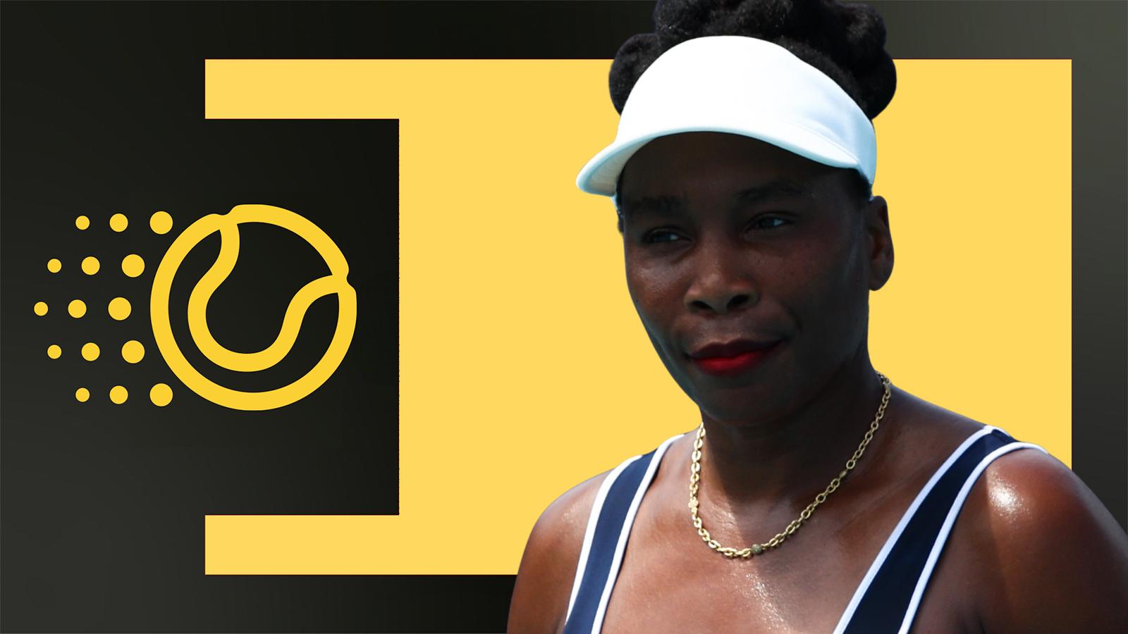 Venus Williams durante sua reapresentação no circuito do tênis profissional.