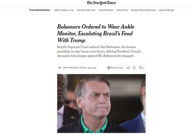 Imprensa Internacional Repercutiu Operação da PF Contra Jair Bolsonaro