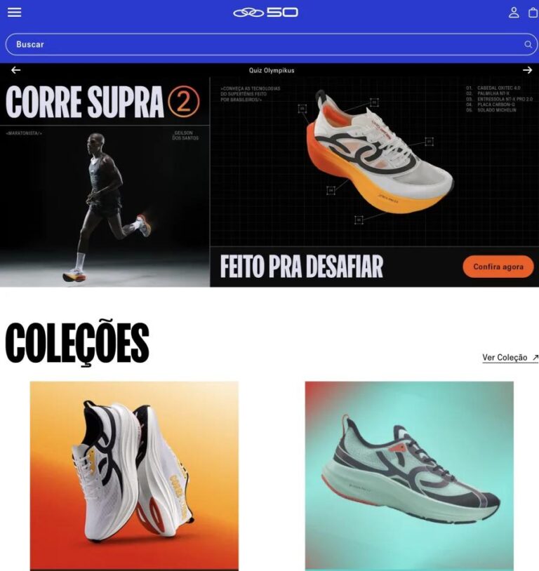Falha no site da Olympikus gera burburinho ao oferecer tênis de R$ 1.200 por R$ 159,99