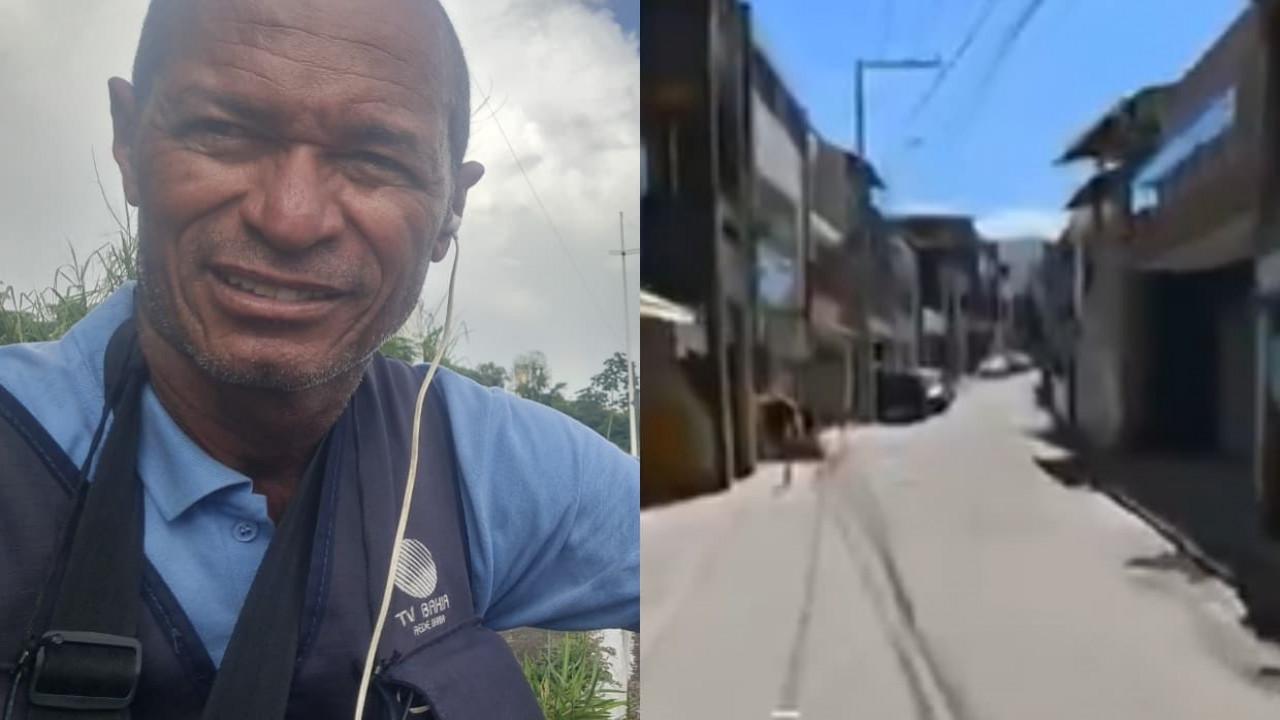 Montagem de fotos do repórter Rildo de Jesus e o local onde ele foi ameaçado