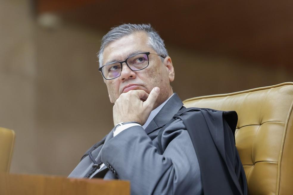 O ministro do STF, Flávio Dino, durante sessão plenária na Suprema Corte.