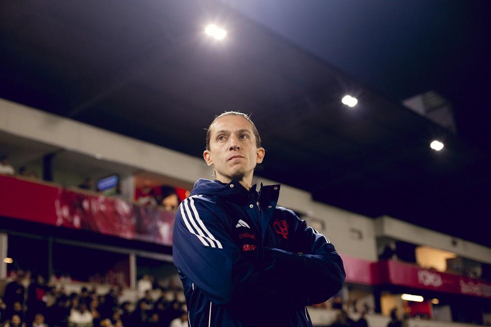 Filipe Luís durante Bragantino x Flamengo