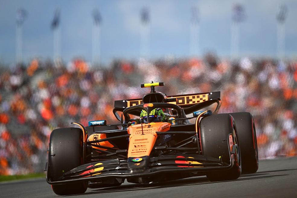 Lando Norris no treino livre para o GP da Holanda