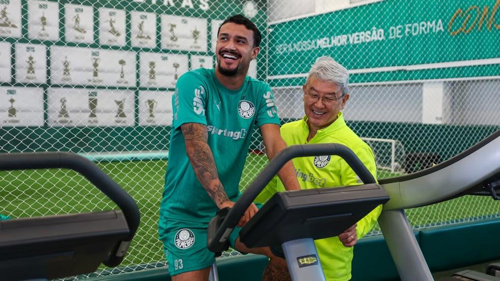 Jefté fazendo testes físicos no Palmeiras. Foto: Cesar Greco / Palmeiras