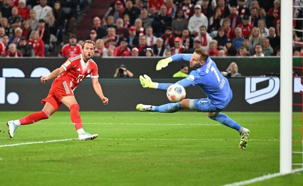 Harry Kane marca gol para o Bayern Munich