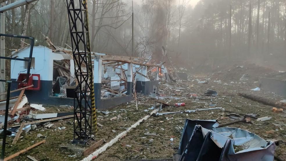 Imagens internas da empresa Enaex mostram área da explosão destruída