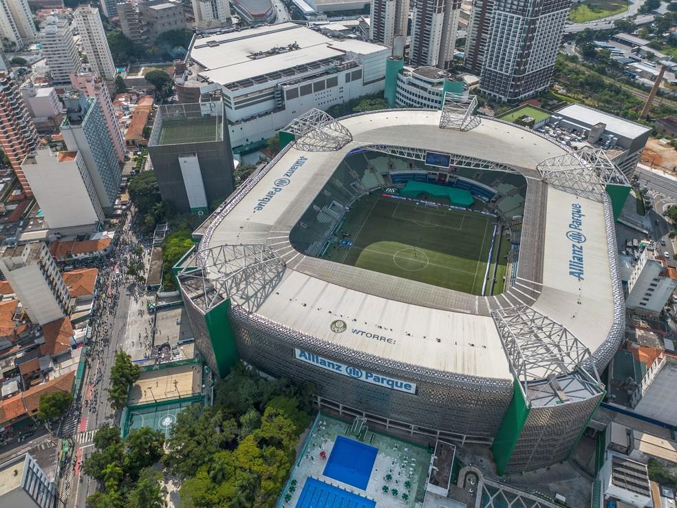 Allianz Parque em imagem aérea
