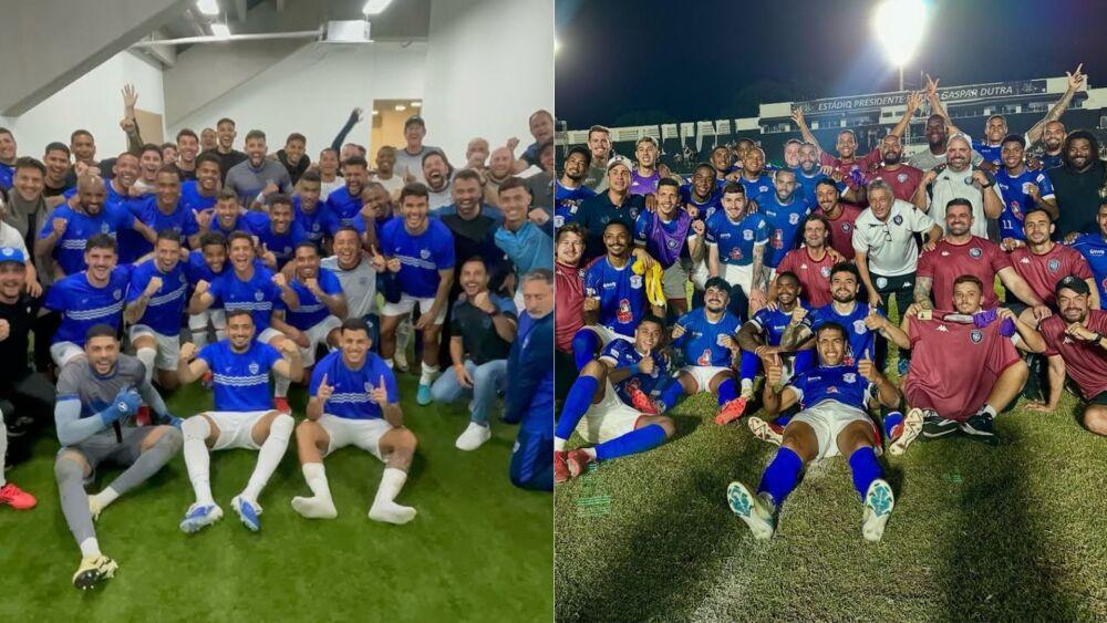 Jogadores do Cianorte e Barra comemorando a classificação para as quartas de final