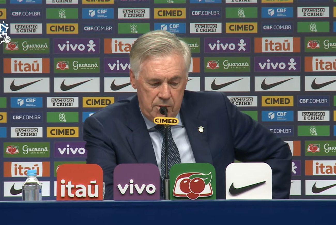Carlo Ancelotti divulga lista de convocados da Seleção Brasileira.