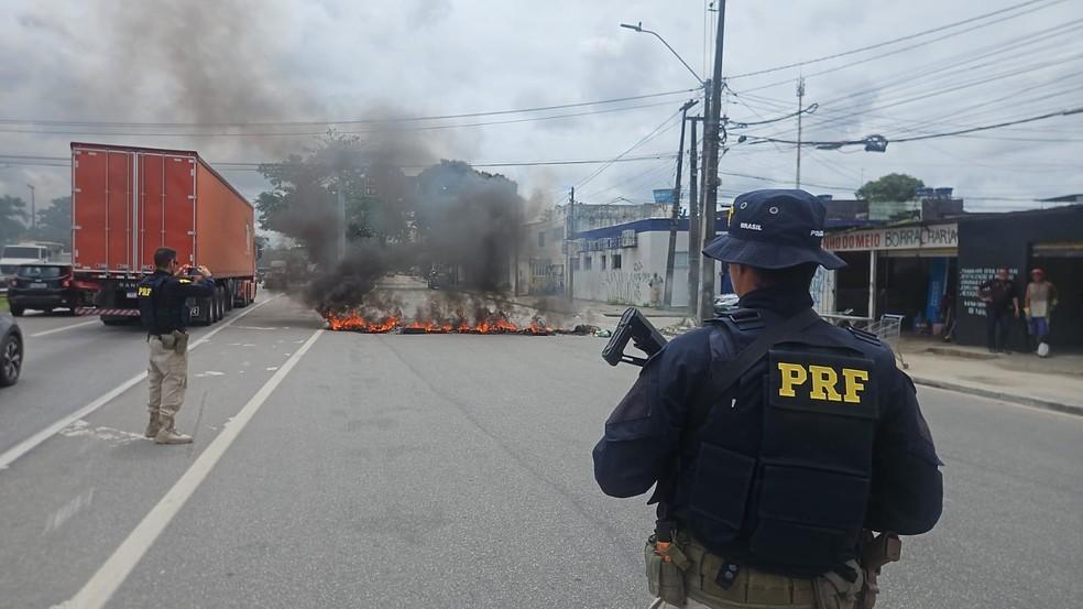Protesto na BR-101 em Engenho do Meio, Recife