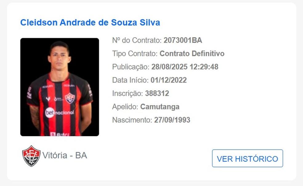 Camutanga é registrado pelo Vitória no BID