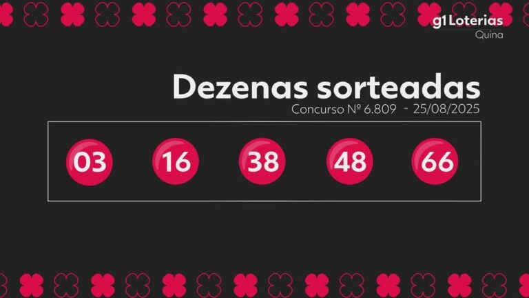 Quina 6809: Números Sorteados e Acumulação para o Próximo Concursos