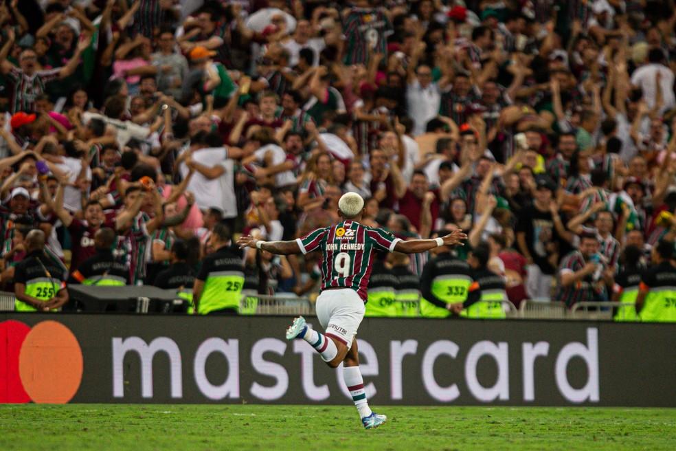 John Kennedy comemora gol do Fluminense na final da Libertadores