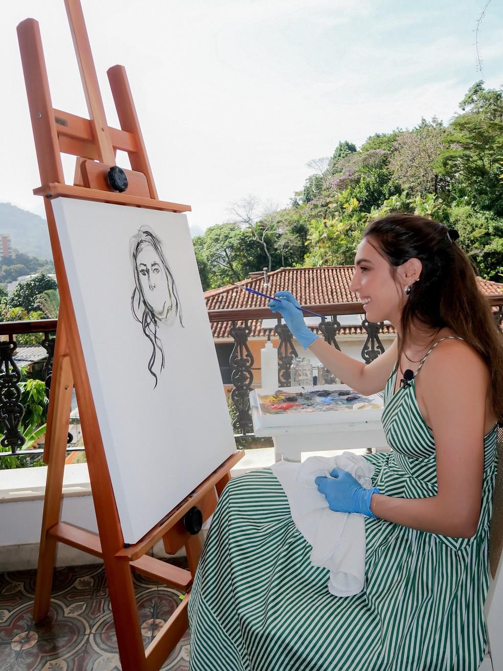 Helena, pintora que fez o retrato de Paolla