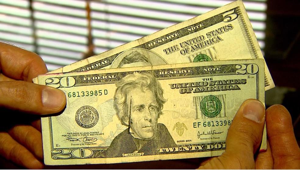 Notas de 5 e de 20 dólares dólar exportação