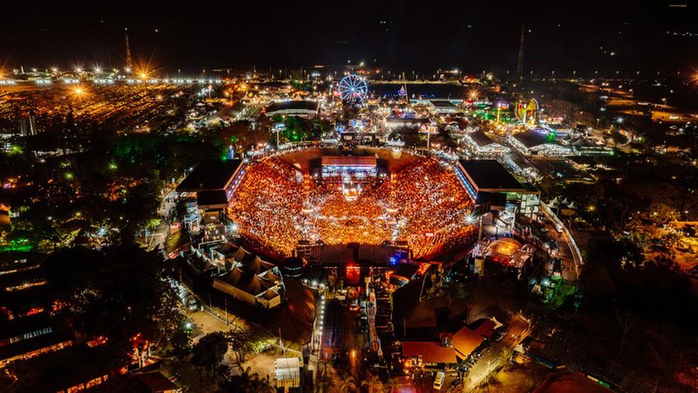 Vista do alto da arena do Parque do Peão durante a Festa do Peão de Barretos, SP