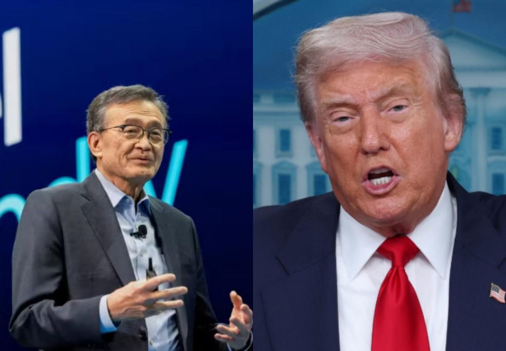 O CEO da Intel, Lip-Bu Tan e Donald Trump