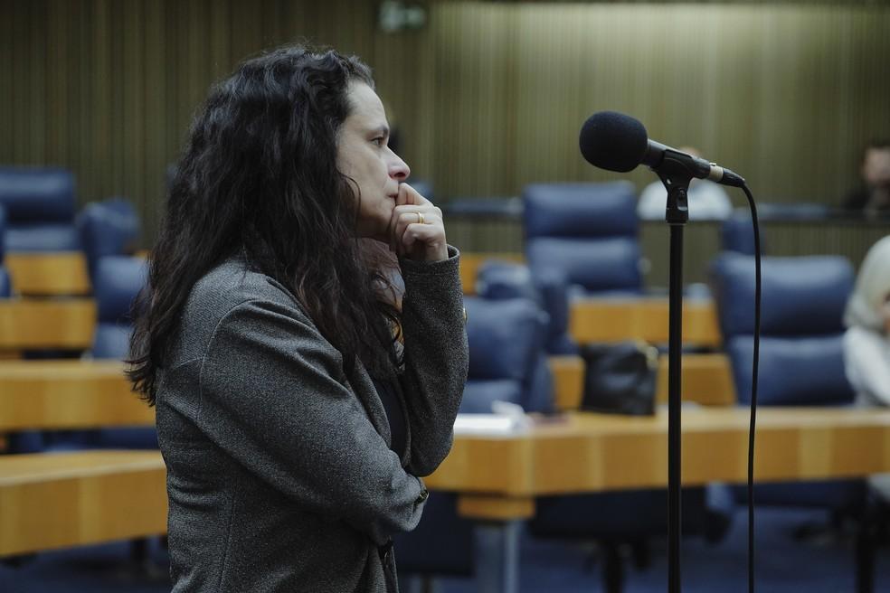 A vereadora Janaína Paschoal (PP) na sessão plenária desta quarta-feira (20), na Câmara Municipal de São Paulo.