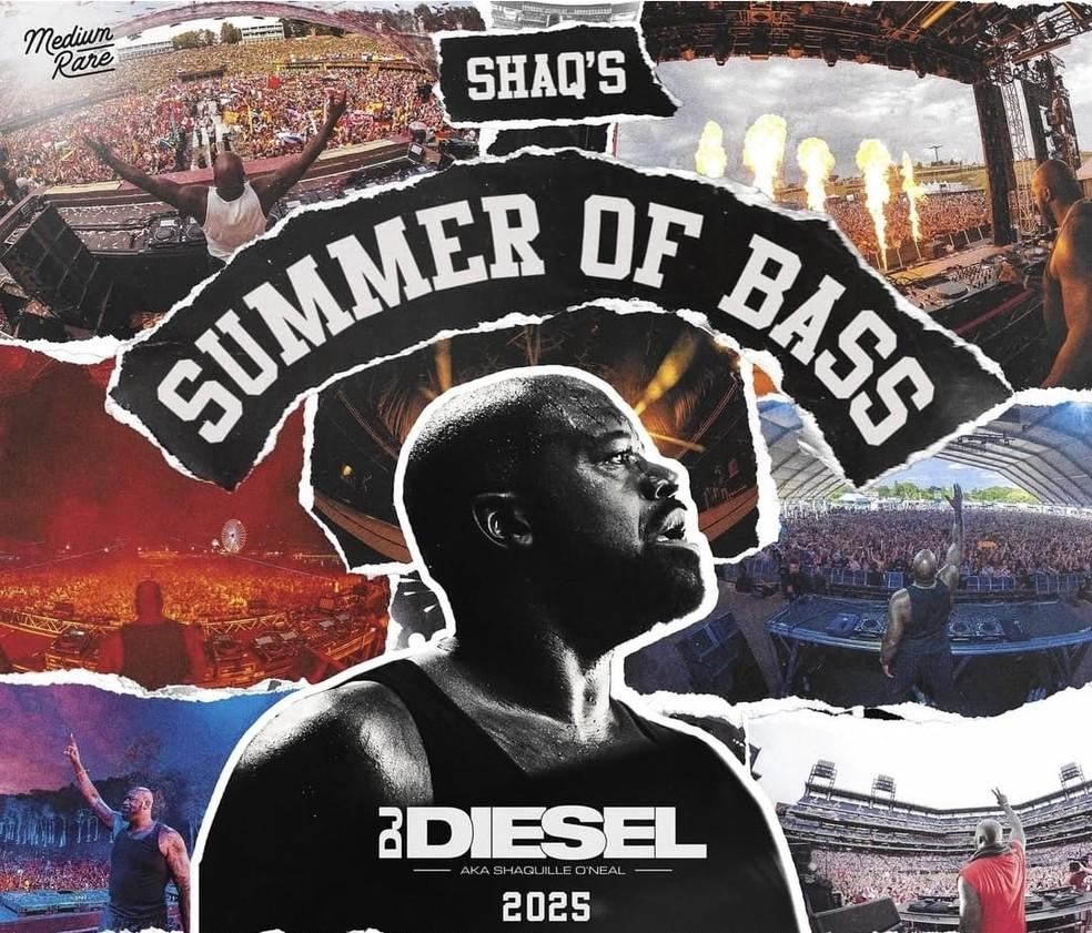 Conhecido como DJ Diesel no mundo da música, Shaquille O'Neal vem ao Brasil para o Lollapalooza — Foto: Reprodução/Instagram