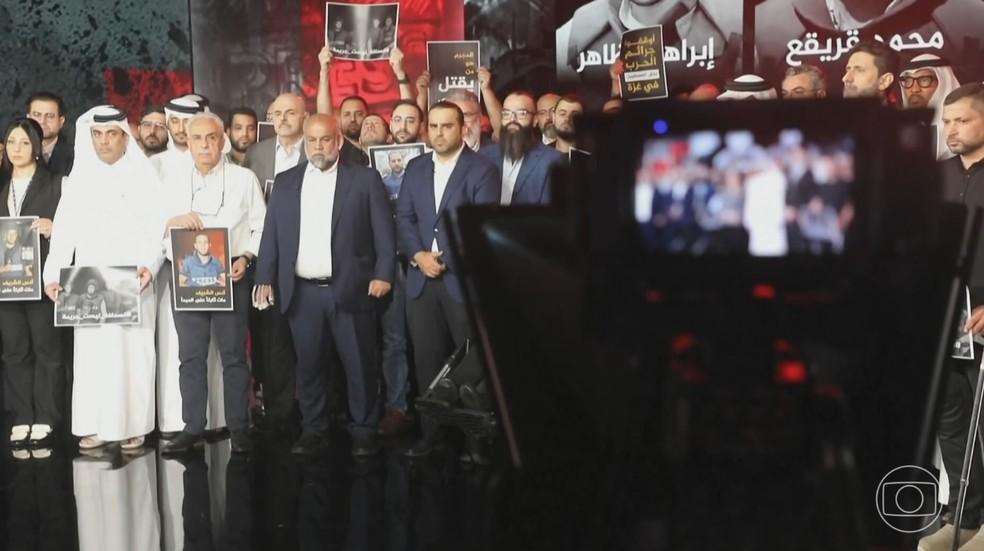 Homenagem a jornalistas mortos na Al Jazeera