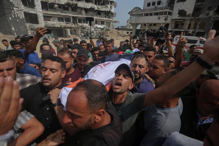 Funeral de jornalistas em Gaza