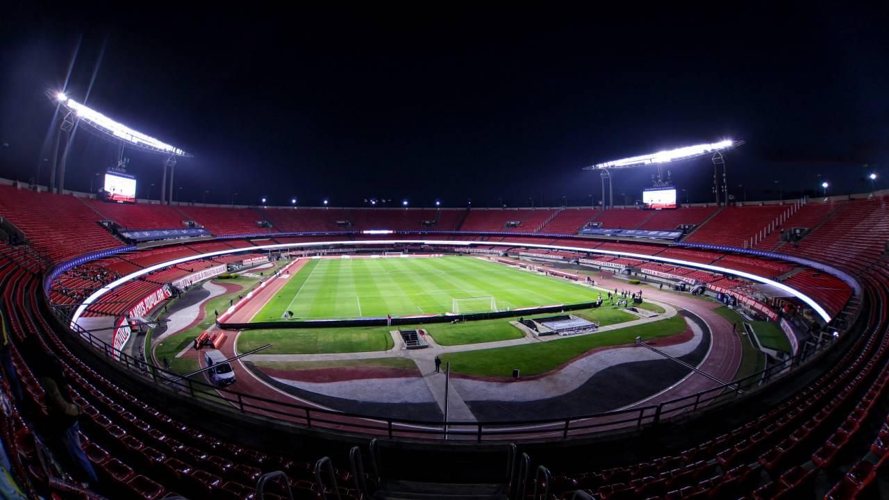 Vista geral do Estádio MorumBIS antes da partida entre São Paulo e Corinthians
