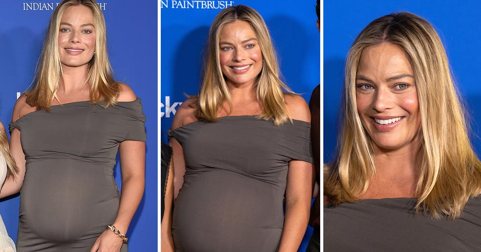 Margot Robbie quando ainda estava grávida