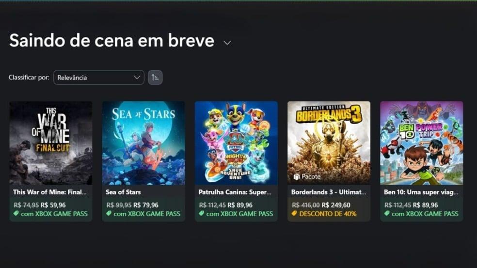 Xbox Game Pass perderá cinco jogos até o fim de agosto.