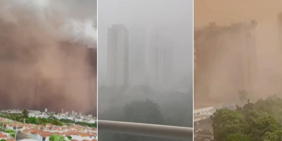 Tempestade de areia x alagamentos em SP