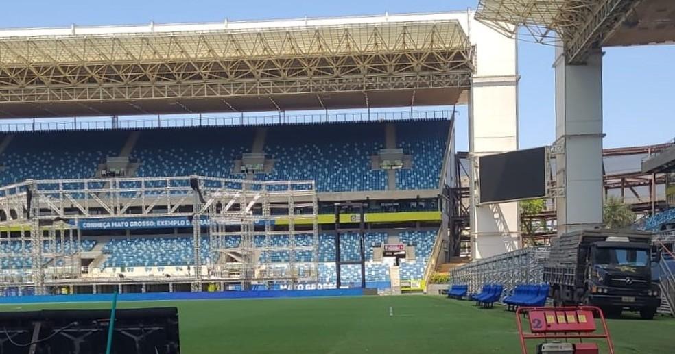 Parte da estrutura do show permanecerá durante a realização da partida